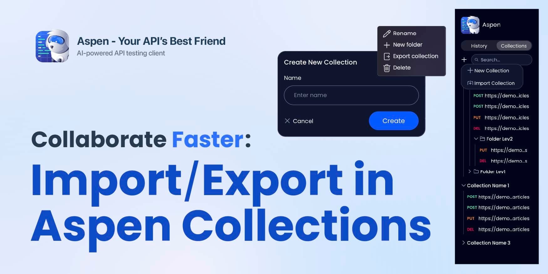 Import/Export in Aspen Collections: Collaborate Faster image