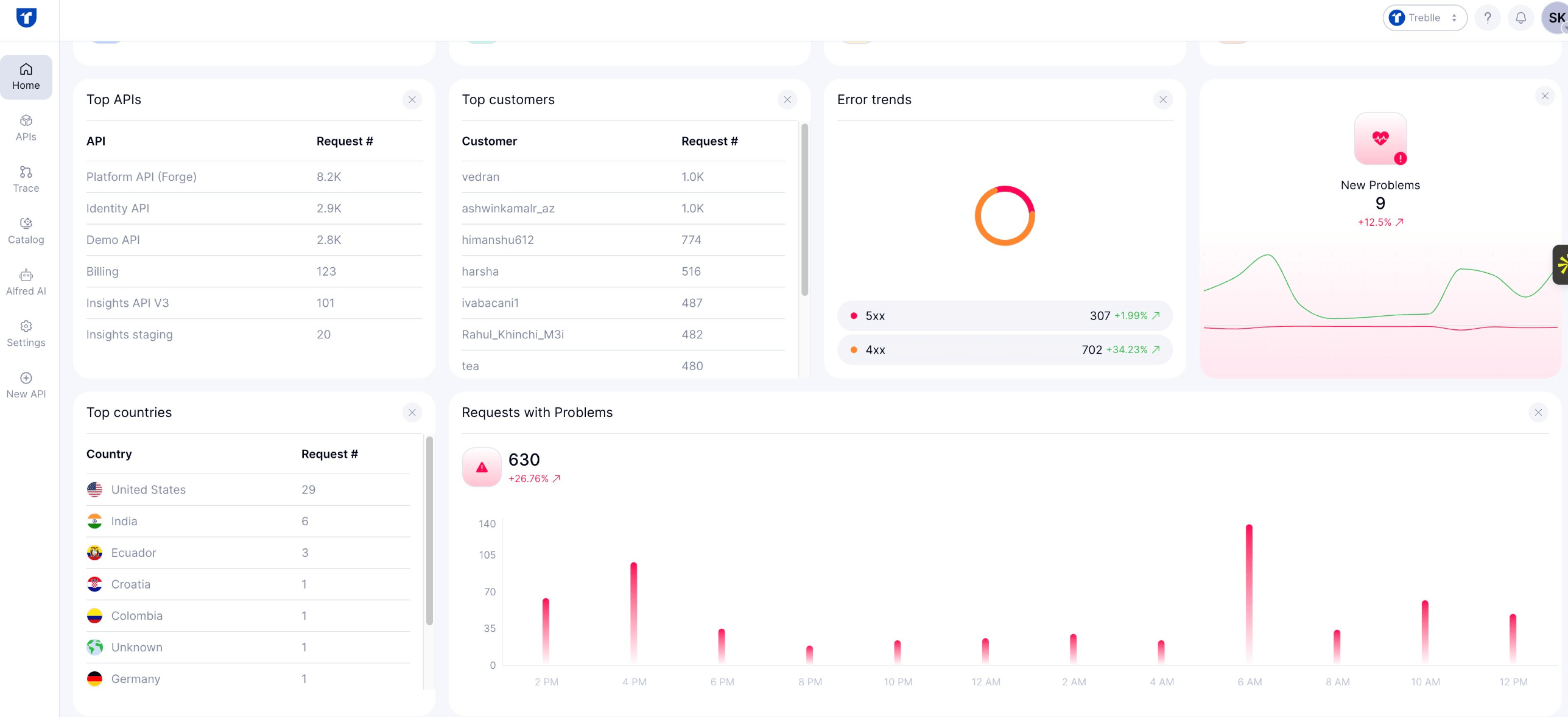 Treblle's Dashboard